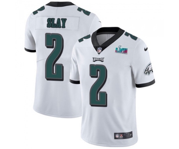 Mens Womens Youth Kids Philadelphia Eagles #2 Darius Slay Jr. White Super Bowl LVII Patch Stitched Vapor Untouchable Limited Jersey
