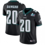 Mens Womens Youth Kids Philadelphia Eagles #20 Brian Dawkins  Black Alternate Super Bowl LVII Patch Stitched Vapor Untouchable Limited Jersey