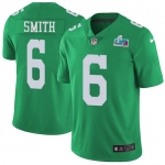 Mens Womens Youth Kids Philadelphia Eagles #6 DeVonta Smith Green Super Bowl LVII Patch Stitched Limited Rush Jersey