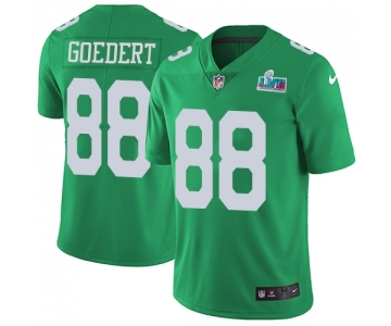 Mens Womens Youth Kids Philadelphia Eagles #88 Dallas Goedert Green Super Bowl LVII Patch Stitched Limited Rush Jersey