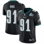 Mens Womens Youth Kids Philadelphia Eagles #91 Fletcher Cox Black Alternate Super Bowl LVII Patch Stitched Vapor Untouchable Limited Jersey