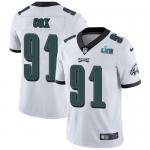 Mens Womens Youth Kids Philadelphia Eagles #91 Fletcher Cox White Super Bowl LVII Patch Stitched Vapor Untouchable Limited Jersey