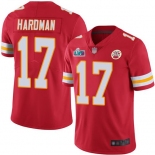 Mens Womens Youth Kids Kansas City Chiefs #17 Mecole Hardman Red Team Color Super Bowl LVII Patch Stitched NFL Vapor Untouchable Limited Jersey