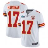 Mens Womens Youth Kids Kansas City Chiefs #17 Mecole Hardman White Super Bowl LVII Patch Vapor Untouchable Limited Jersey