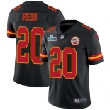 Mens Womens Youth Kids Kansas City Chiefs #20 Justin Reid Black Super Bowl LVII Patch Limited Rush Jersey