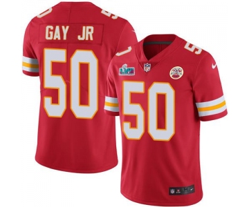 Mens Womens Youth Kids Kansas City Chiefs #50 Willie Gay Jr. Red Team Color Super Bowl LVII Patch Vapor Untouchable Limited Jersey