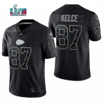 Mens Womens Youth Kids Kansas City Chiefs #87 Travis Kelce Black Reflective Limited Jersey