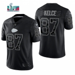 Mens Womens Youth Kids Kansas City Chiefs #87 Travis Kelce Black Reflective Limited Jersey
