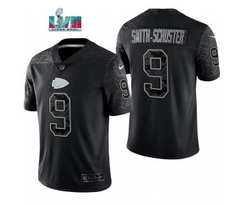 Mens Womens Youth Kids Kansas City Chiefs #9 JuJu Smith-Schuster Black Reflective Limited Jersey
