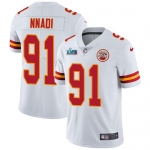 Mens Womens Youth Kids Kansas City Chiefs #91 Derrick Nnadi White Super Bowl LVII Patch Vapor Untouchable Limited Jersey