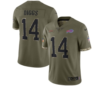 Mens Womens Youth Kids Buffalo Bills #14 Stefon Diggs Nike 2022 Salute To Service Limited Jersey - Olive