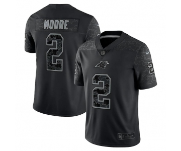 Mens Womens Youth Kids Carolina Panthers #2 D.J. Moore Nike Black RFLCTV Limited Jersey