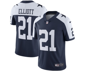 Mens Womens Youth Kids Dallas Cowboys #21 Ezekiel Elliott Navy Blue Thanksgiving Stitched NFL Vapor Untouchable Limited Throwback Jersey