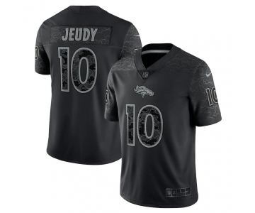 Mens Womens Youth Kids Denver Broncos #10 Jerry Jeudy Black RFLCTV Limited Jersey