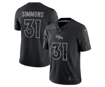 Mens Womens Youth Kids Denver Broncos #31 Justin Simmons Black RFLCTV Limited Jersey