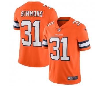 Mens Womens Youth Kids Denver Broncos #31 Justin Simmons Orange Alternate Vapor Limited Jersey