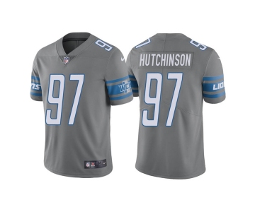 Mens Womens Youth Kids Detroit Lions #97 Aidan Hutchinson Gray Vapor Untouchable Limited Stitched Jersey