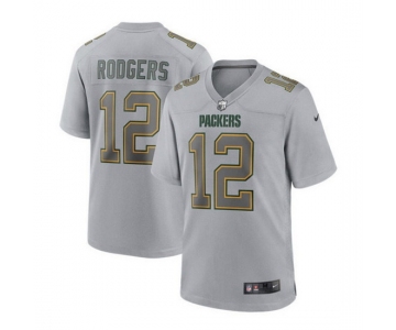 Mens Womens Youth Kids Green Bay Packers #12 Aaron Rodgers Gray Atmosphere Fashion Stitched Game Jersey