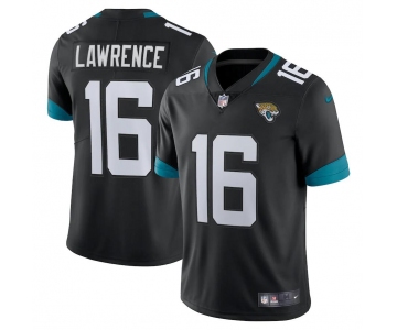 Mens Womens Youth Kids Jacksonville Jaguars #16 Trevor Lawrence Black Alternate Vapor Limited Jersey