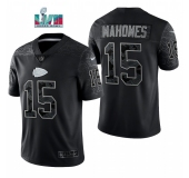 Mens Womens Youth Kids Kansas City Chiefs #15 Patrick Mahomes Black Reflective Limited Jersey