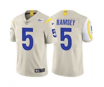 Mens Womens Youth Kids Los Angeles Rams #5 Jalen Ramsey Bone Vapor Untouchable Limited Jersey
