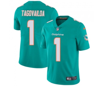 Mens Womens Youth Kids Miami Dolphins #1 Tua Tagovailoa Nike Aqua Vapor Untouchable Limited Jersey