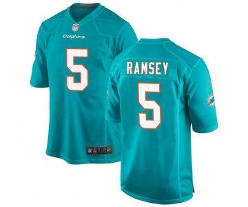 Mens Womens Youth Kids Miami Dolphins #5 Jalen Ramsey Aqua Stitched Game Jersey