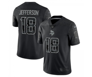 Mens Womens Youth Kids Minnesota Vikings #18 Justin Jefferson Nike Black Retired Player RFLCTV Limited Jersey
