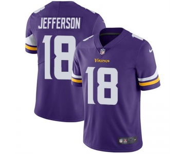 Mens Womens Youth Kids Minnesota Vikings #18 Justin Jefferson Purple Vapor Jersey