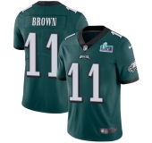 Mens Womens Youth Kids Philadelphia Eagles #11 A.J. Brown Green Team Color Super Bowl LVII Patch Stitched Vapor Untouchable Limited Jersey