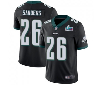 Mens Womens Youth Kids Philadelphia Eagles #26 Miles Sanders Black Alternate Super Bowl LVII Patch Stitched Vapor Untouchable Limited Jersey