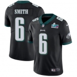 Mens Womens Youth Kids Philadelphia Eagles #6 DeVonta Smith Black Alternate Super Bowl LVII Patch Stitched Vapor Untouchable Limited Jersey