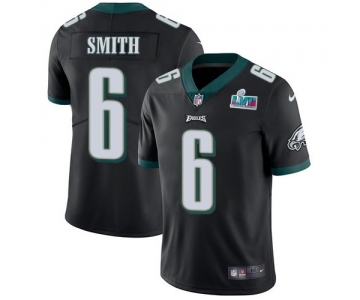 Mens Womens Youth Kids Philadelphia Eagles #6 DeVonta Smith Black Alternate Super Bowl LVII Patch Stitched Vapor Untouchable Limited Jersey
