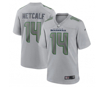 Mens Womens Youth Kids Seattle Seahawks #14 DK Metcalf Nike Gray Atmosphere Fashion Game Jersey