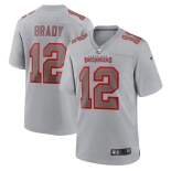 Mens Womens Youth Kids Tampa Bay Buccaneers #12 Tom Brady Nike Gray Atmosphere Fashion Game Jersey