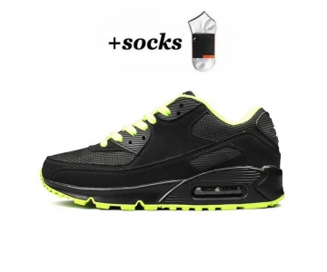 Classic Air Max 90 Running Shoes Athentic Sneakers Day of the Dead All Black White Green Pink Men Women Traine High Quality 36-45 (17) 