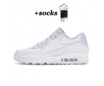Classic Air Max 90 Running Shoes Athentic Sneakers Day of the Dead All Black White Green Pink Men Women Traine High Quality 36-45 (22) 