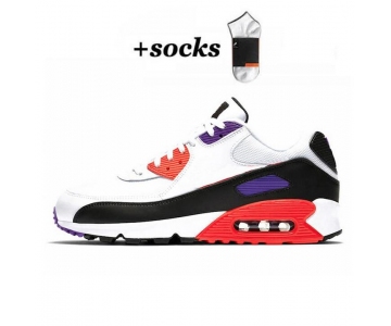 Classic Air Max 90 Running Shoes Athentic Sneakers Day of the Dead All Black White Green Pink Men Women Traine High Quality 36-45 (24) 