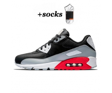 Classic Air Max 90 Running Shoes Athentic Sneakers Day of the Dead All Black White Green Pink Men Women Traine High Quality 36-45 (25) 