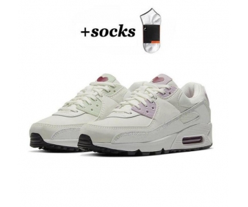Classic Air Max 90 Running Shoes Athentic Sneakers Day of the Dead All Black White Green Pink Men Women Traine High Quality 36-45 (3) 