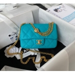 Chanel handbag with grain embossed cowhide and classic leather interspersed with chain shoulder crossbody bag  (10)