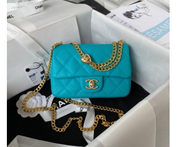 Chanel handbag with grain embossed cowhide and classic leather interspersed with chain shoulder crossbody bag  (10)