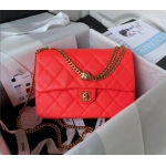 Chanel handbag with grain embossed cowhide and classic leather interspersed with chain shoulder crossbody bag  (4)