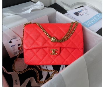Chanel handbag with grain embossed cowhide and classic leather interspersed with chain shoulder crossbody bag  (4)