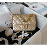 Chanel handbag with grain embossed cowhide and classic leather interspersed with chain shoulder crossbody bag  (5)