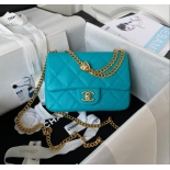 Chanel handbag with grain embossed cowhide and classic leather interspersed with chain shoulder crossbody bag  (7)