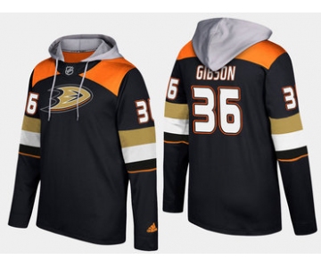 Adidas Anaheim Ducks 36 John Gibson Name And Number Black Hoodie