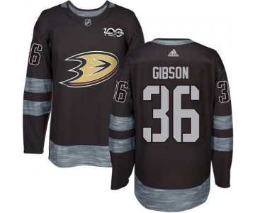 Adidas Ducks #36 John Gibson Black 1917-2017 100th Anniversary Stitched NHL Jersey