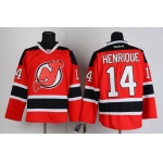 New Jersey Devils #14 Adam Henrique Red With Black Jersey