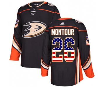 Adidas Ducks #26 Brandon Montour Black Home Authentic USA Flag Stitched NHL Jersey